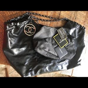 Authentic Chanel vinyl coco cabas XL.